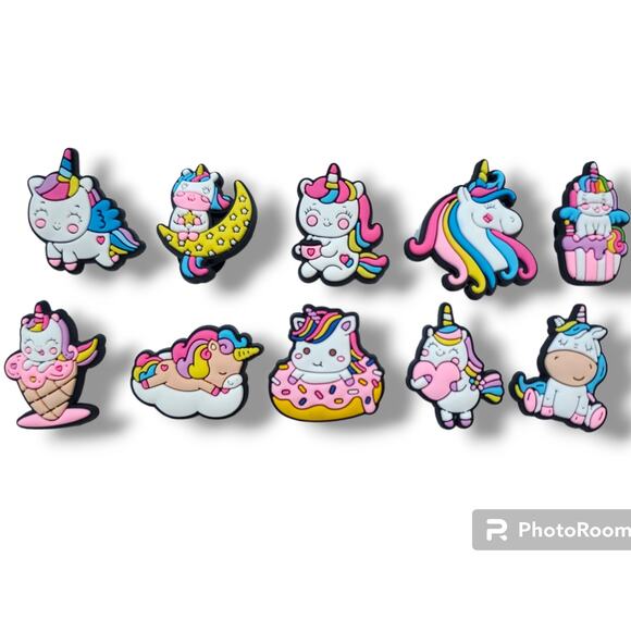 Unbranded Accessories - 10 Super Cute Unicorn Shoe Charms | Shoe Accessories